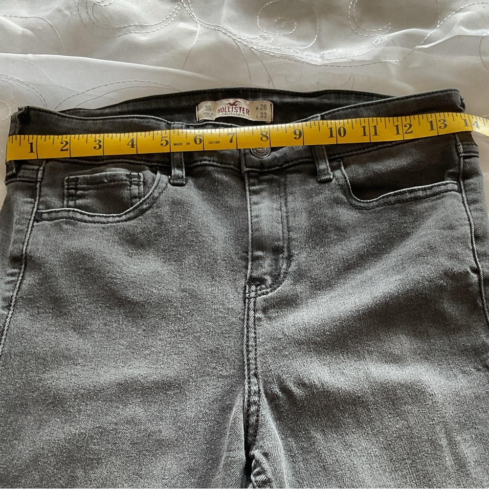 Hollister California Black Bell Bottom 3R (W26 L 33) Distressed Jeans - Picture 3 of 10